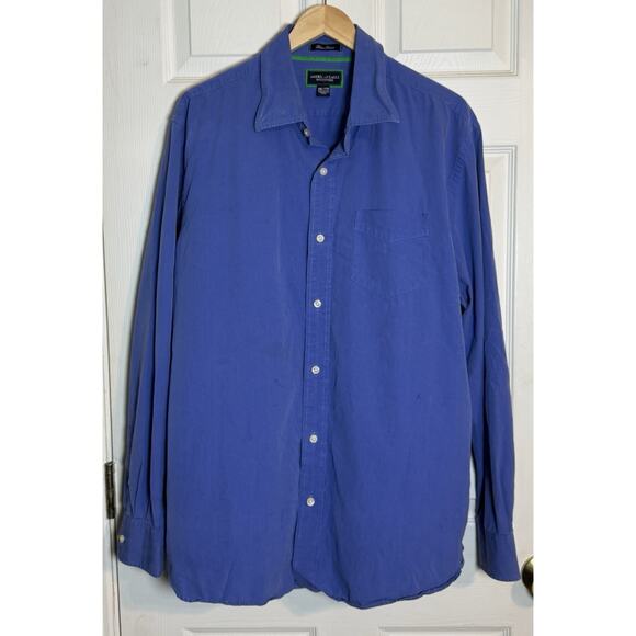 Men's American Eagle Blue Issue Button-up Shirt, Blue, XXL - Picture 1 of 6